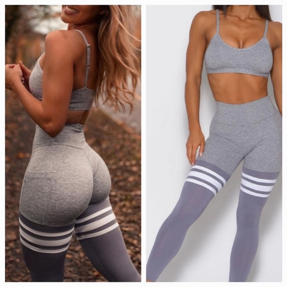 Bombshell Thigh High Grey Pocket Leggings